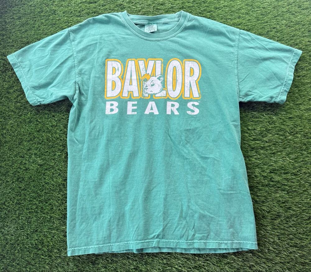 Comfort Colors Baylor Bears T Shirt XL Green Barefoot Campus Outfitter NCAA Tees